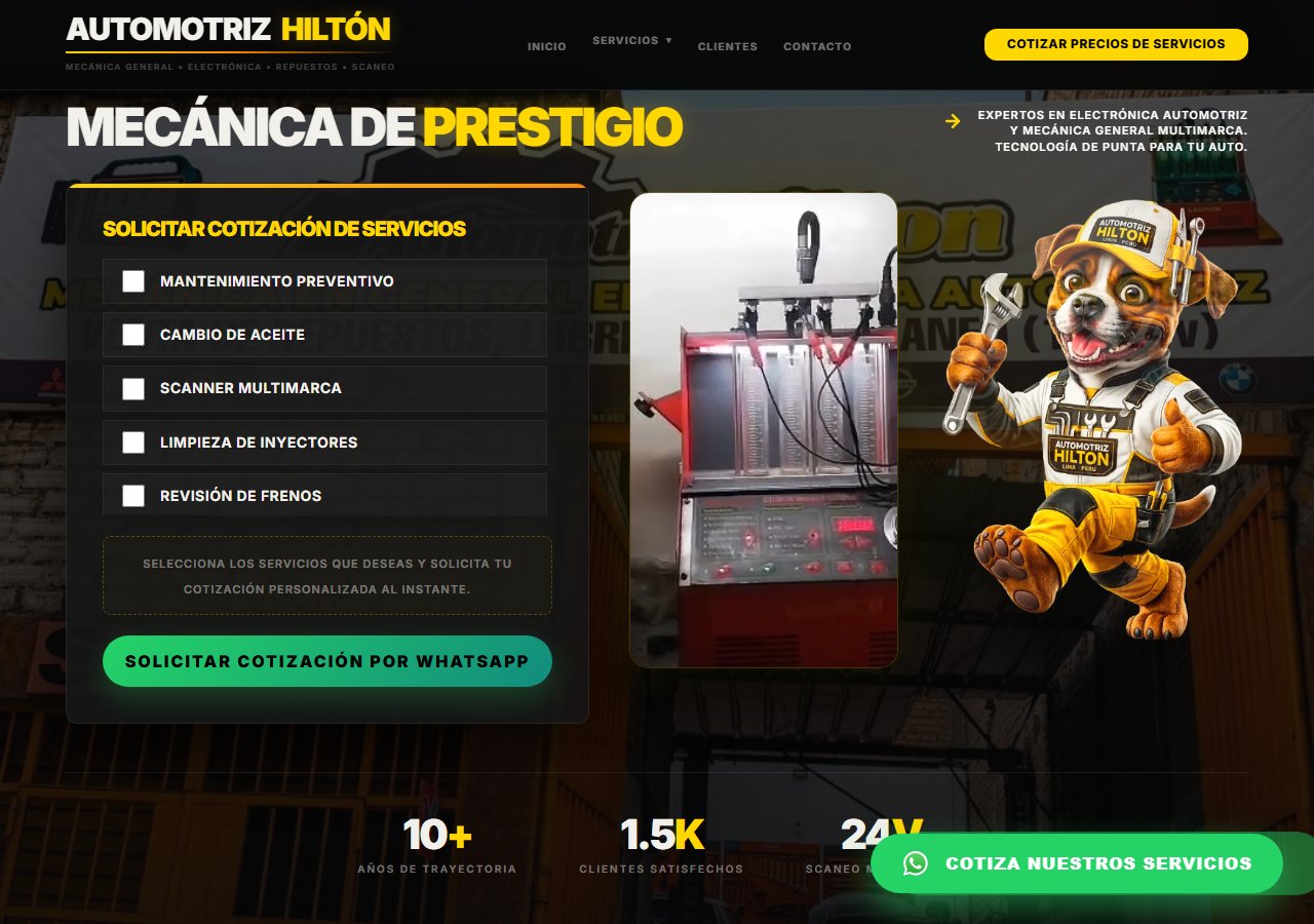 Sitio web real entregado a Automotriz Hiltón